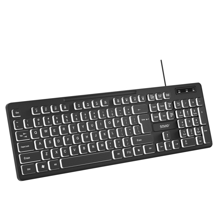 pełnowymiarowy układ 104 klawiszy SAVIO KB-04
